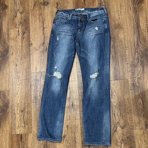 🔥Express Dark Blue Distressed Boyfriend Jeans🔥
